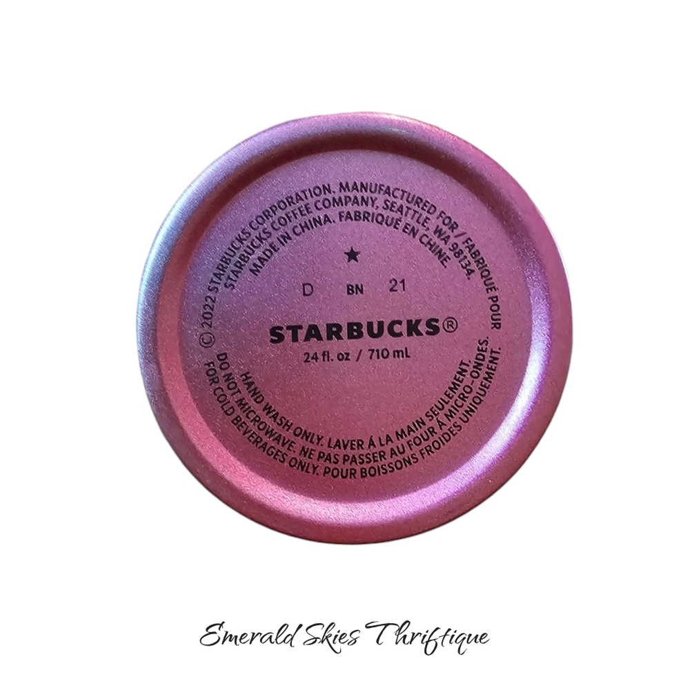 Starbucks 2022 Spring Purple Blue Stainless Steel 24 Oz Tumbler. Free Shipping - Picture 3 of 5